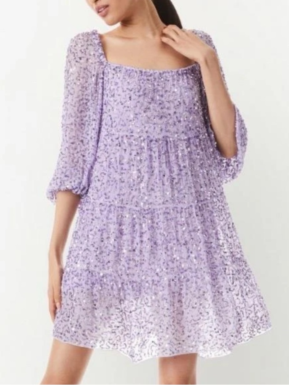 ROWEN SEQUIN EMBROIDERED MINI DRESS